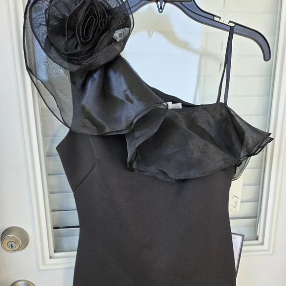 $208 Eliza J Women One-Shoulder Rosette-Detail Evening Gown Sz 10 NWT Old Money - Picture 12 of 14